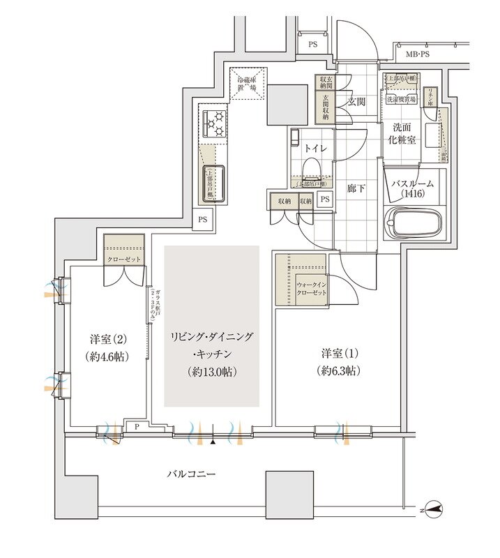アトラス三田 間取り F1タイプ