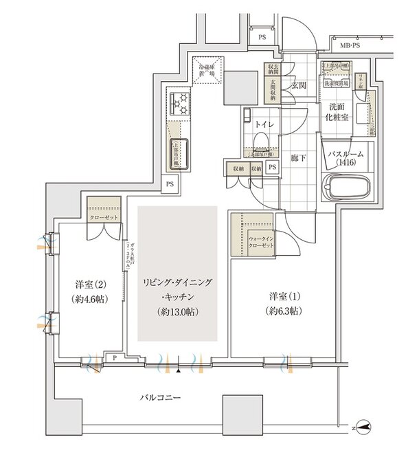 アトラス三田 間取り F1タイプ