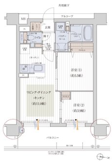 プレサンス ロジェ 長居公園リーフォリア 間取り Cタイプ