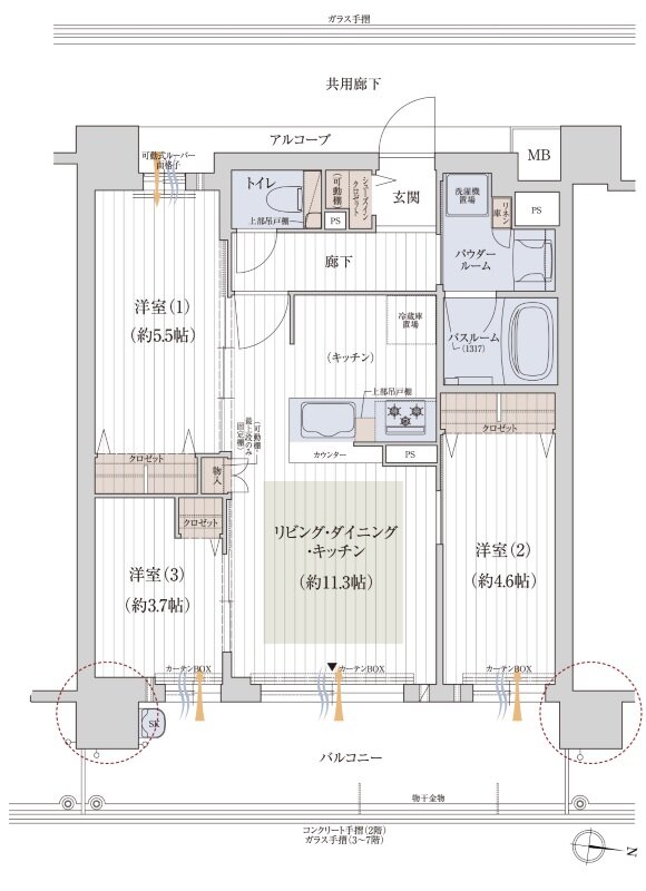 プレサンス ロジェ 長居公園リーフォリア 間取り Dタイプ