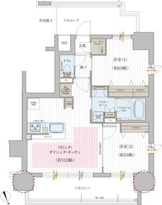 プレサンス ロジェ 星ヶ丘駅前 間取り Bタイプ