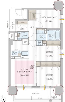 プレサンス ロジェ 星ヶ丘駅前 間取り Cタイプ