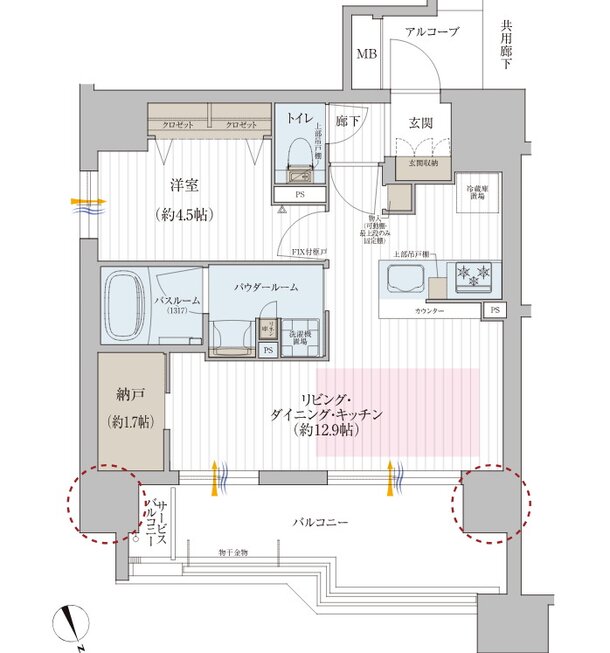 プレサンス ロジェ 星ヶ丘駅前 間取り Aタイプ メニュー3