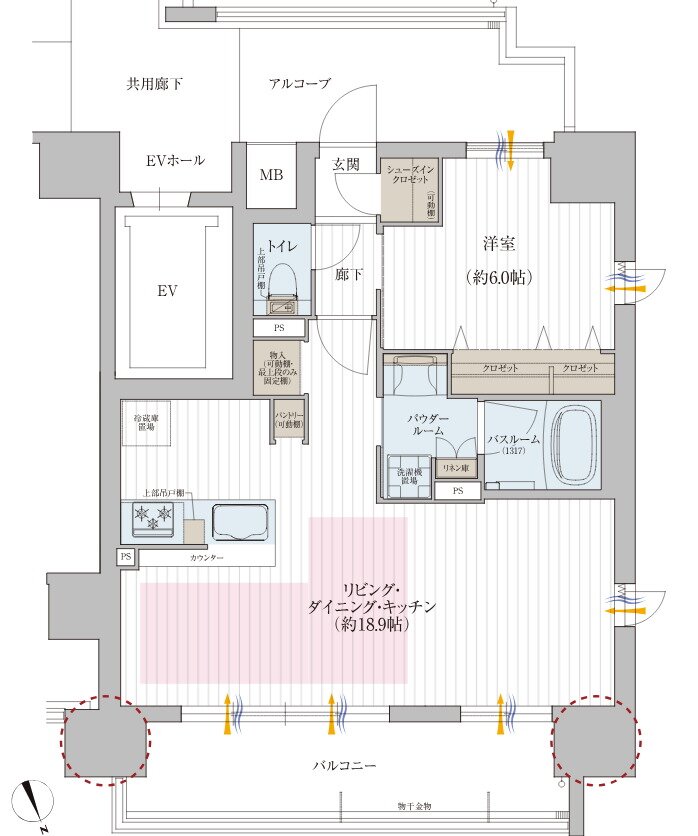 プレサンス ロジェ 星ヶ丘駅前 間取り Bタイプ メニュー1