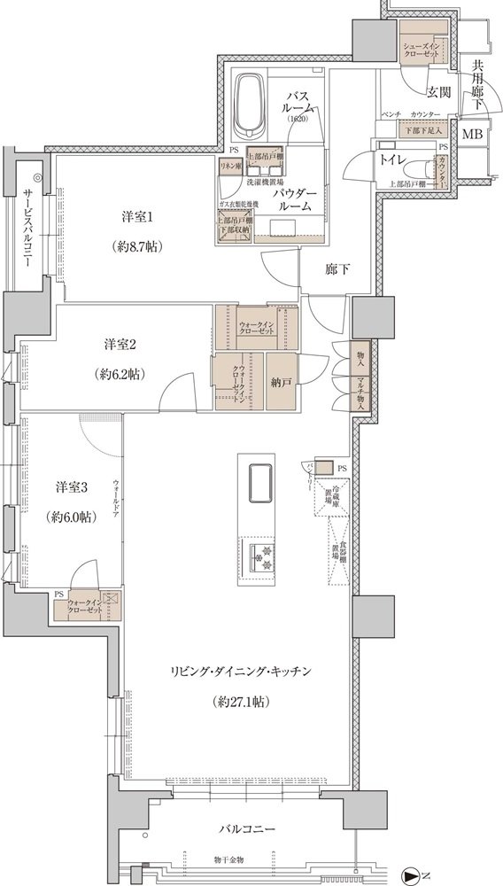 プレミスト京都 三条堀川 間取り H type