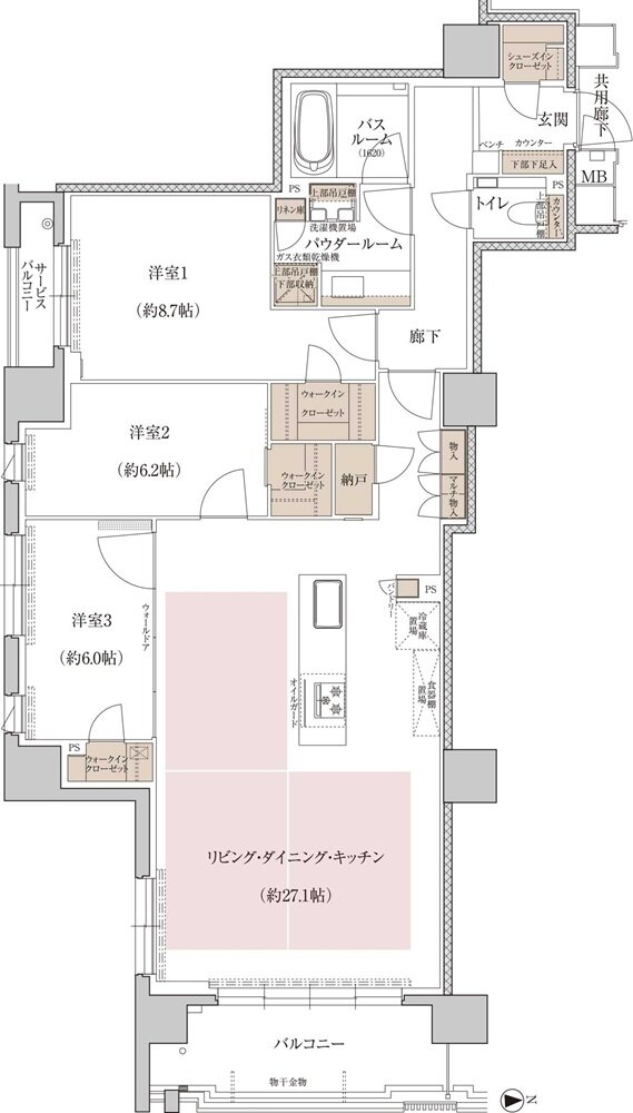 プレミスト京都 三条堀川 間取り H type