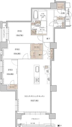 プレミスト京都 三条堀川 間取り H type