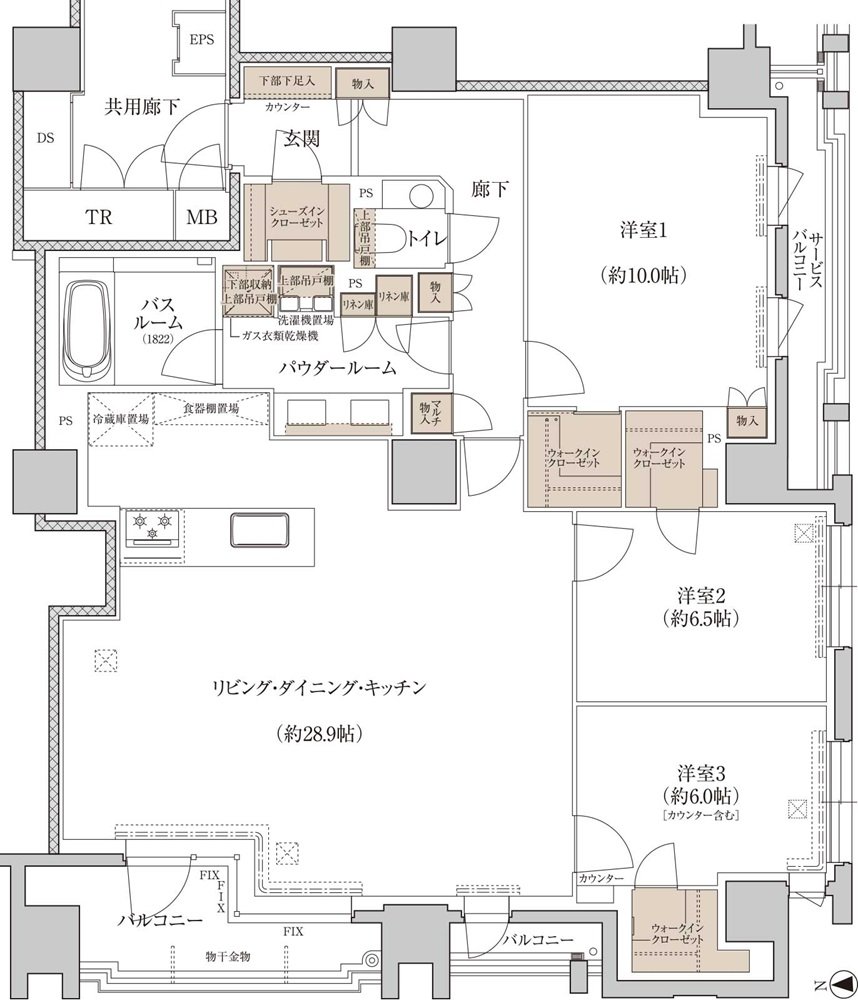 プレミスト京都 三条堀川 間取り K type