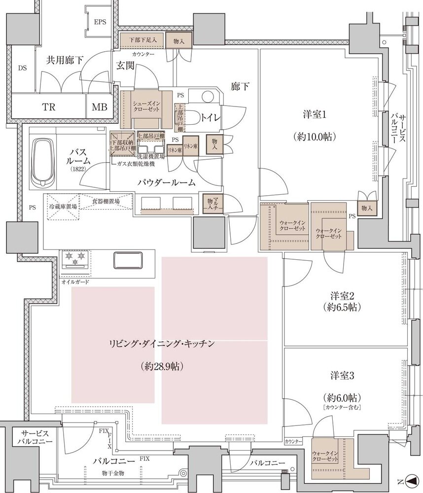 プレミスト京都 三条堀川 間取り K type