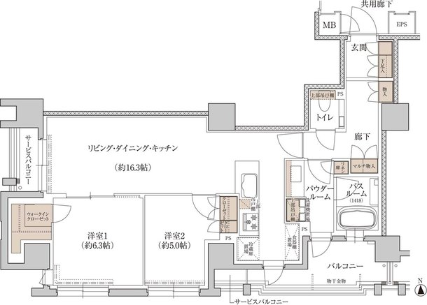 プレミスト京都 三条堀川 間取り C type