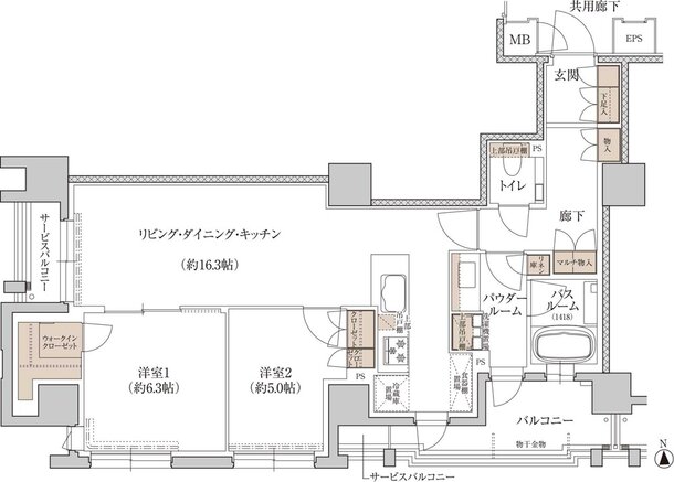 プレミスト京都 三条堀川 間取り C type