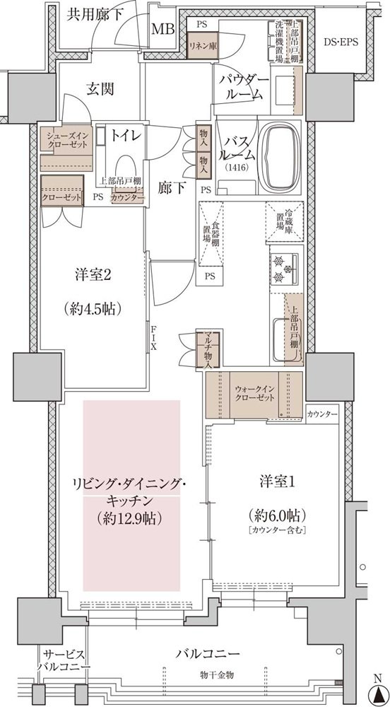 プレミスト京都 三条堀川 間取り F type