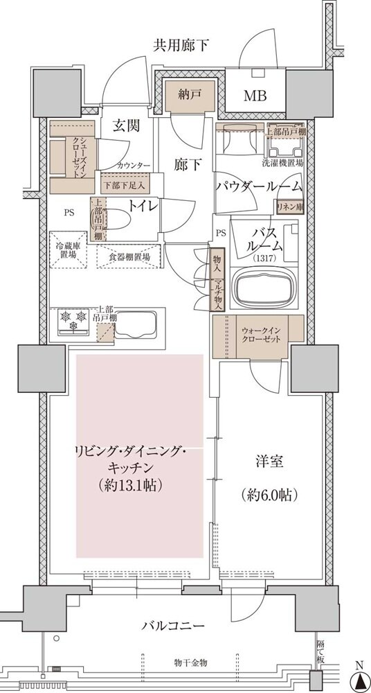 プレミスト京都 三条堀川 間取り E type