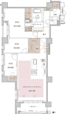 プレミスト京都 三条堀川 間取り L type