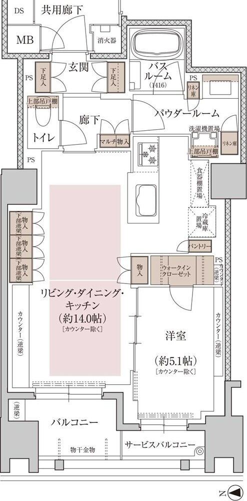 プレミスト京都 三条堀川 間取り B’ type