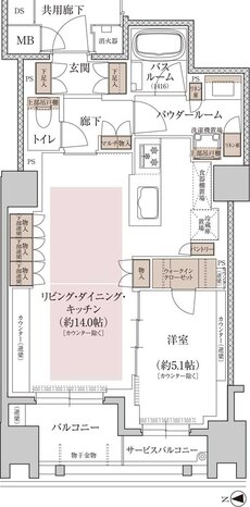 プレミスト京都 三条堀川 間取り B’ type