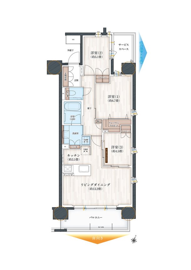 デュオヒルズ静岡伝馬町 間取り Cタイプ