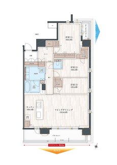 デュオヒルズ静岡伝馬町 間取り Eタイプ
