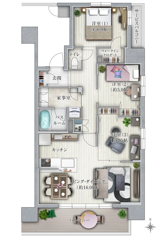 ユニハイム京都西院高辻通 間取り Aタイプ