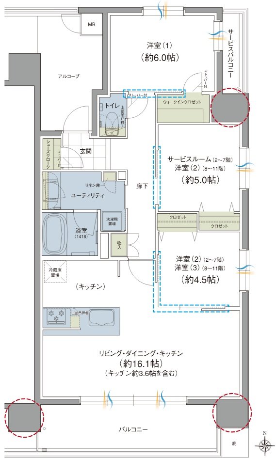 ユニハイム京都西院高辻通 間取り Aタイプ