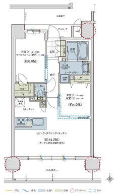 ユニハイム京都西院高辻通 間取り Eタイプ