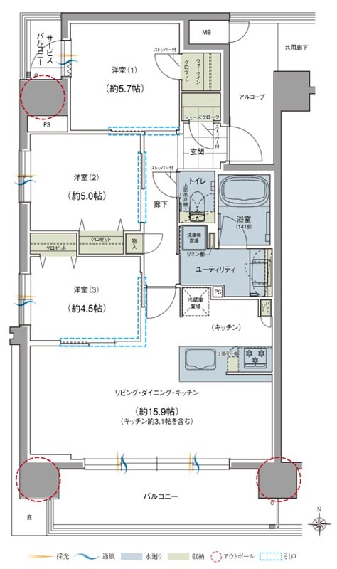 ユニハイム京都西院高辻通 間取り Fタイプ