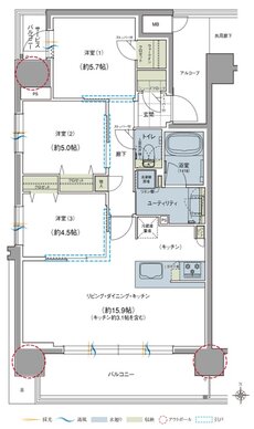 ユニハイム京都西院高辻通 間取り Fタイプ