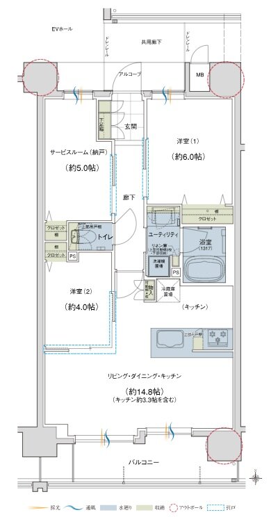 ユニハイム京都西院高辻通 間取り Bタイプ