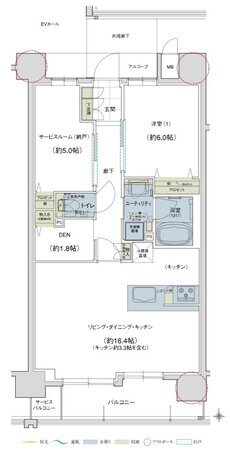 ユニハイム京都西院高辻通 間取り Bタイプ Menu1