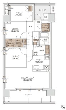 エンブレム徳島 間取り II-Aタイプ（弐番館 第3期1次）