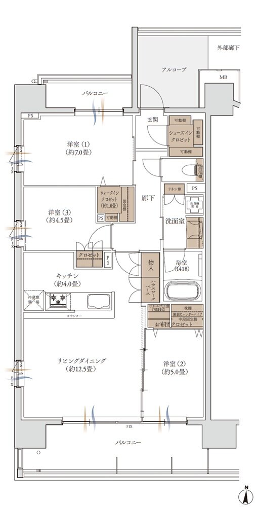 エンブレム徳島 間取り II-Eタイプ（弐番館 先着順）