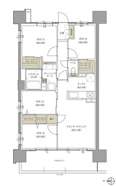 ザ・レジデンス松本深志 間取り Aタイプ（アルプスアリーナ）