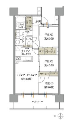ザ・レジデンス松本深志 間取り Fタイプ（アルプスアリーナ）