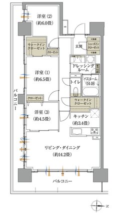 ザ・レジデンス松本深志 間取り Mタイプ（パークアリーナ）