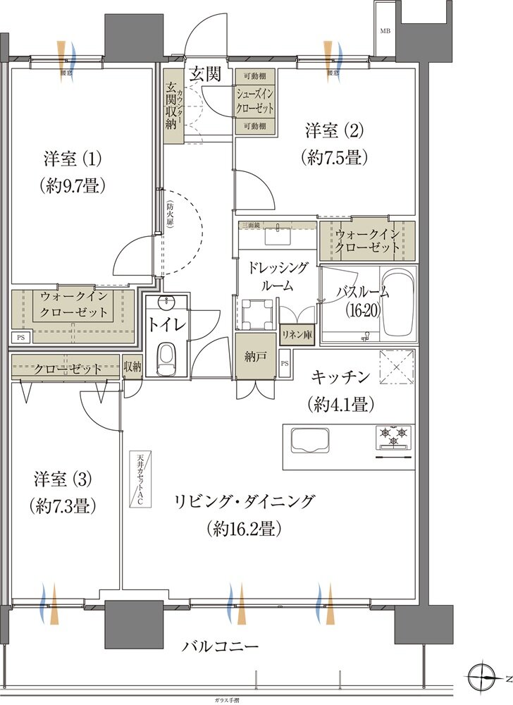 ザ・レジデンス松本深志 間取り PJタイプ（パークアリーナ）