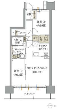 ザ・レジデンス松本深志 間取り Sタイプ（パークアリーナ）