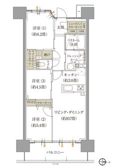 ザ・レジデンス松本深志 間取り Nタイプ（パークアリーナ）