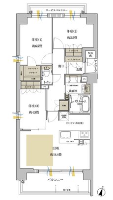 ワコーレ神戸上筒井通レジデンス 間取り A type