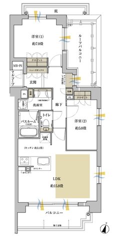 ワコーレ神戸上筒井通レジデンス 間取り G type