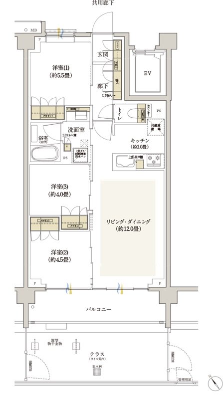 リビオ浦安ザ・プレイス 間取り Btタイプ
