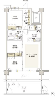 リビオ浦安ザ・プレイス 間取り Btタイプ