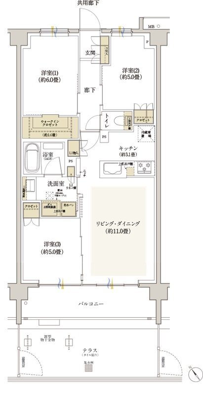 リビオ浦安ザ・プレイス 間取り C1tタイプ