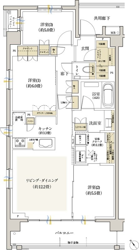 リビオ浦安ザ・プレイス 間取り Eタイプ