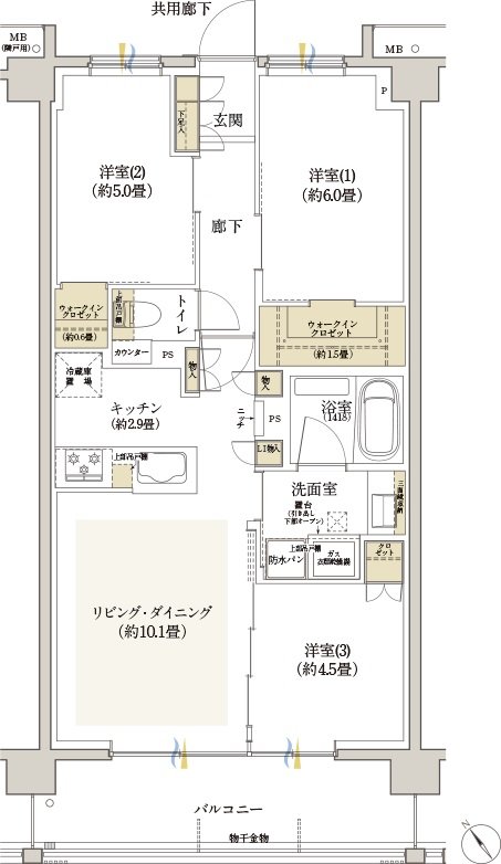 リビオ浦安ザ・プレイス 間取り Fタイプ