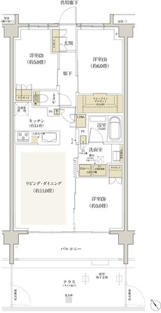 リビオ浦安ザ・プレイス 間取り C3tタイプ