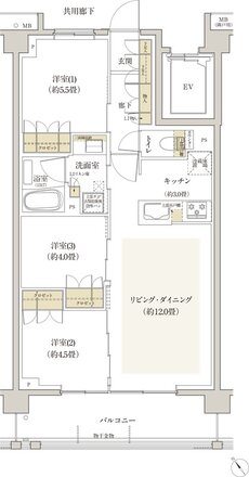 リビオ浦安ザ・プレイス 間取り Bタイプ