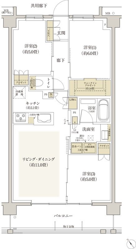 リビオ浦安ザ・プレイス 間取り C3タイプ(最終期)