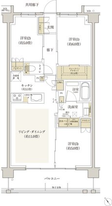 リビオ浦安ザ・プレイス 間取り C3タイプ