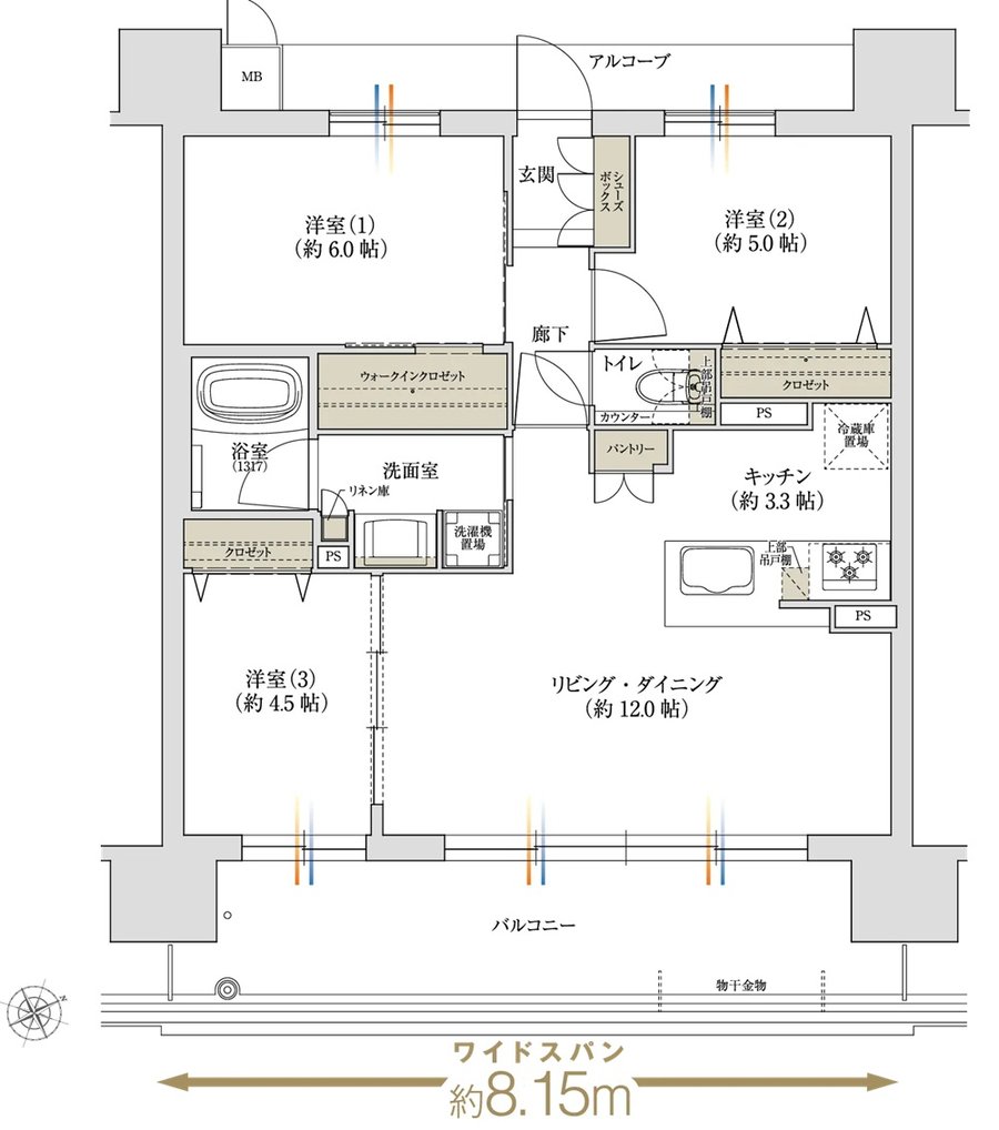グランアッシュ住吉万代東REVE 間取り C2 type