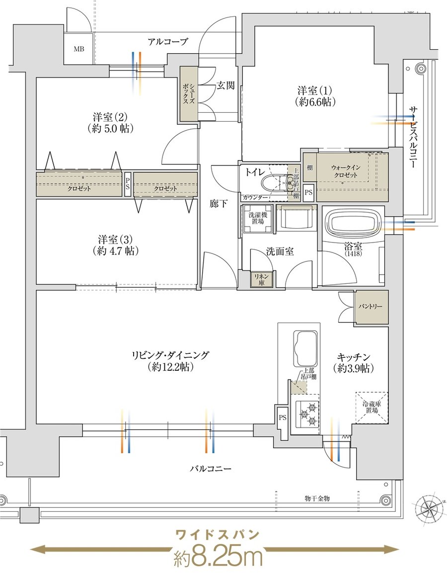 グランアッシュ住吉万代東REVE 間取り D2 type